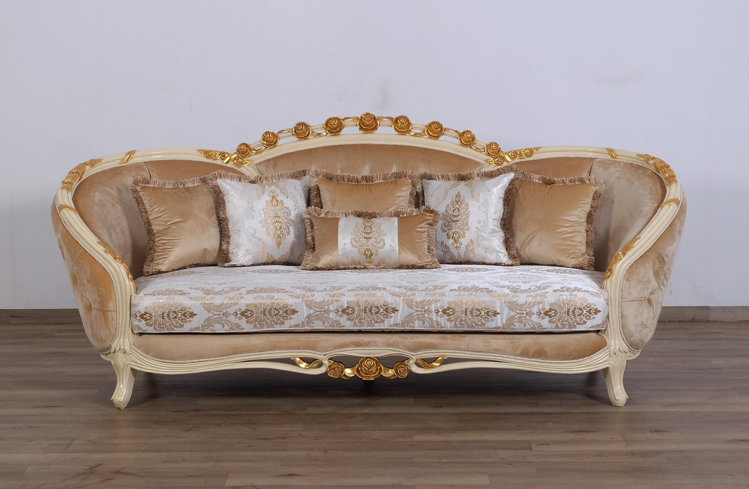 

    
45012-Set-3 Luxury Sand & Gold Wood Trim VALENTINE Sofa Set 3Pcs EUROPEAN FURNITURE Classic
