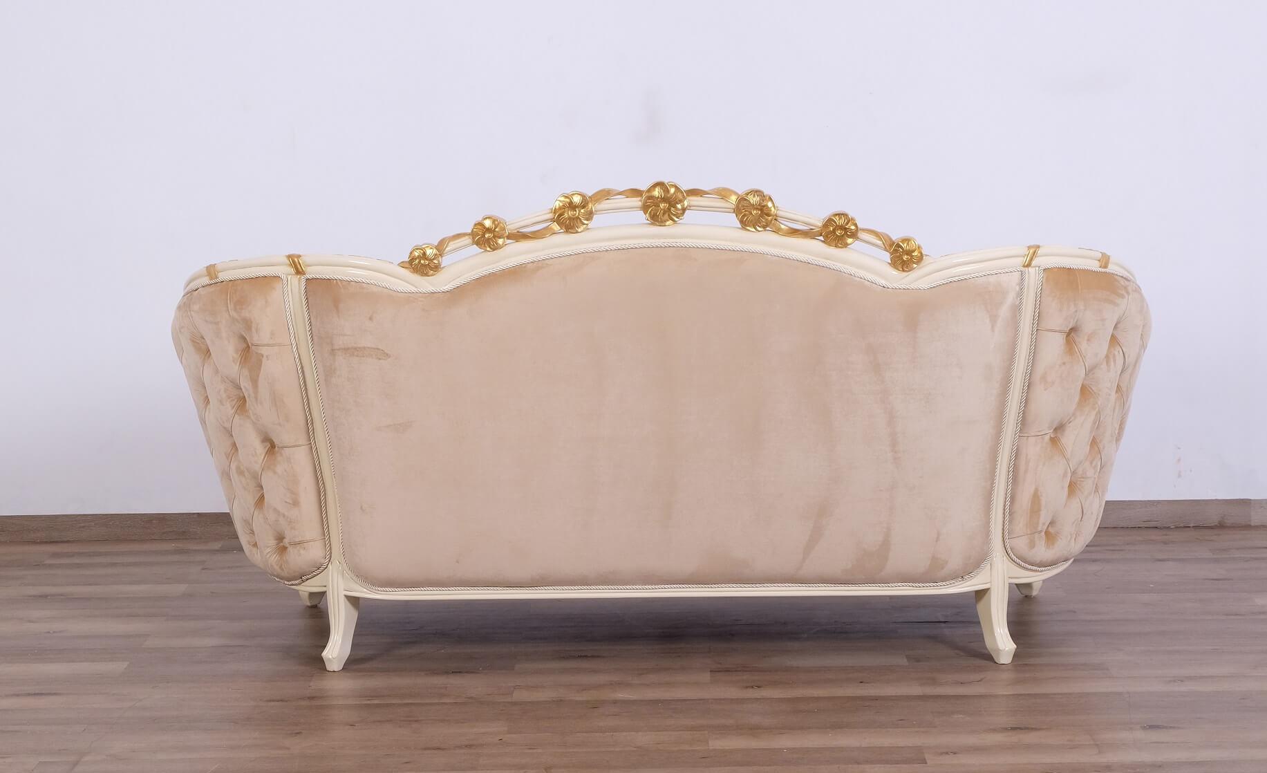 

    
 Photo  Luxury Sand & Gold Wood Trim VALENTINE Sofa Set 4 Pcs EUROPEAN FURNITURE Classic
