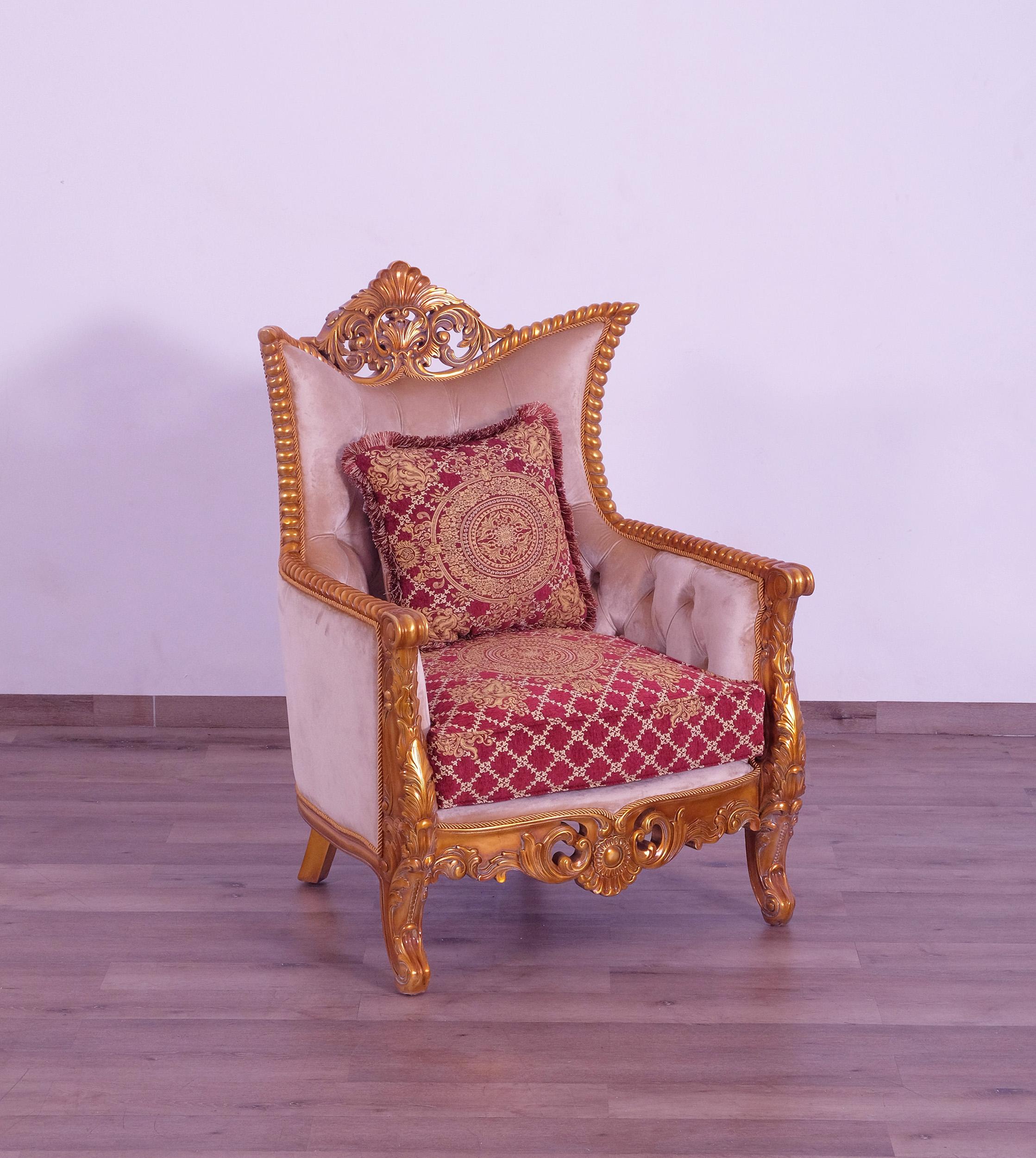 

        
663701291964Luxury Sand Red & Gold Wood Trim MODIGLIANI Chair Set 2 Pcs EUROPEAN FURNITURE
