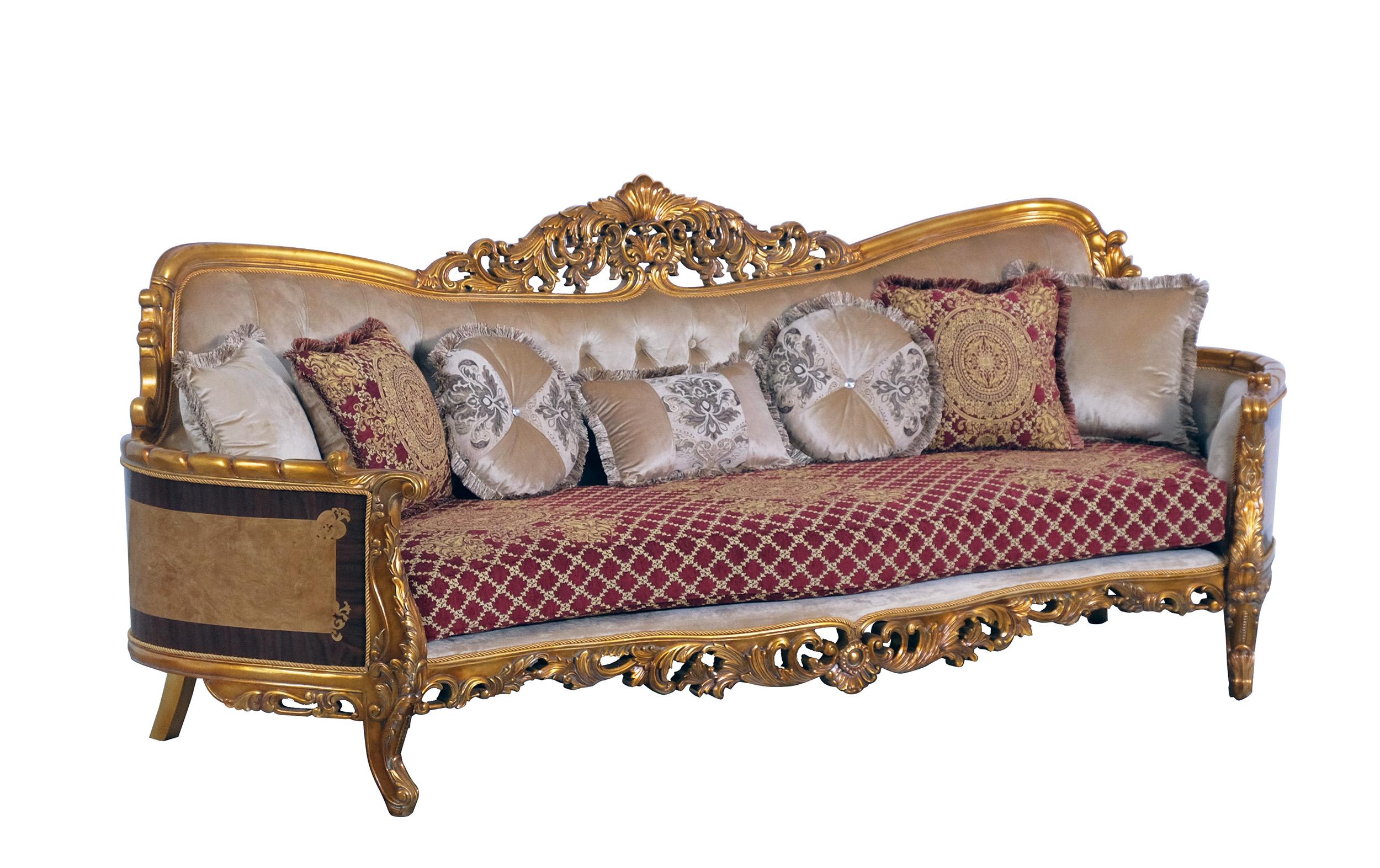 

    
Luxury Sand Red & Gold Wood Trim MODIGLIANI Sofa EUROPEAN FURNITURE Traditional
