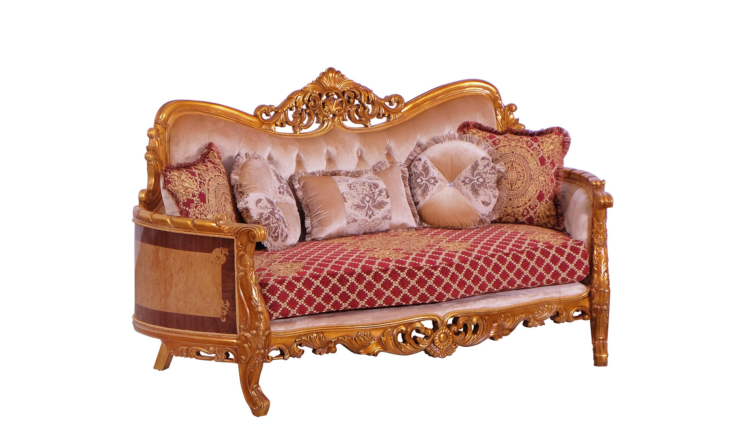 

        
EUROPEAN FURNITURE MODIGLIANI Sofa Set Red/Gold Fabric 663701291988
