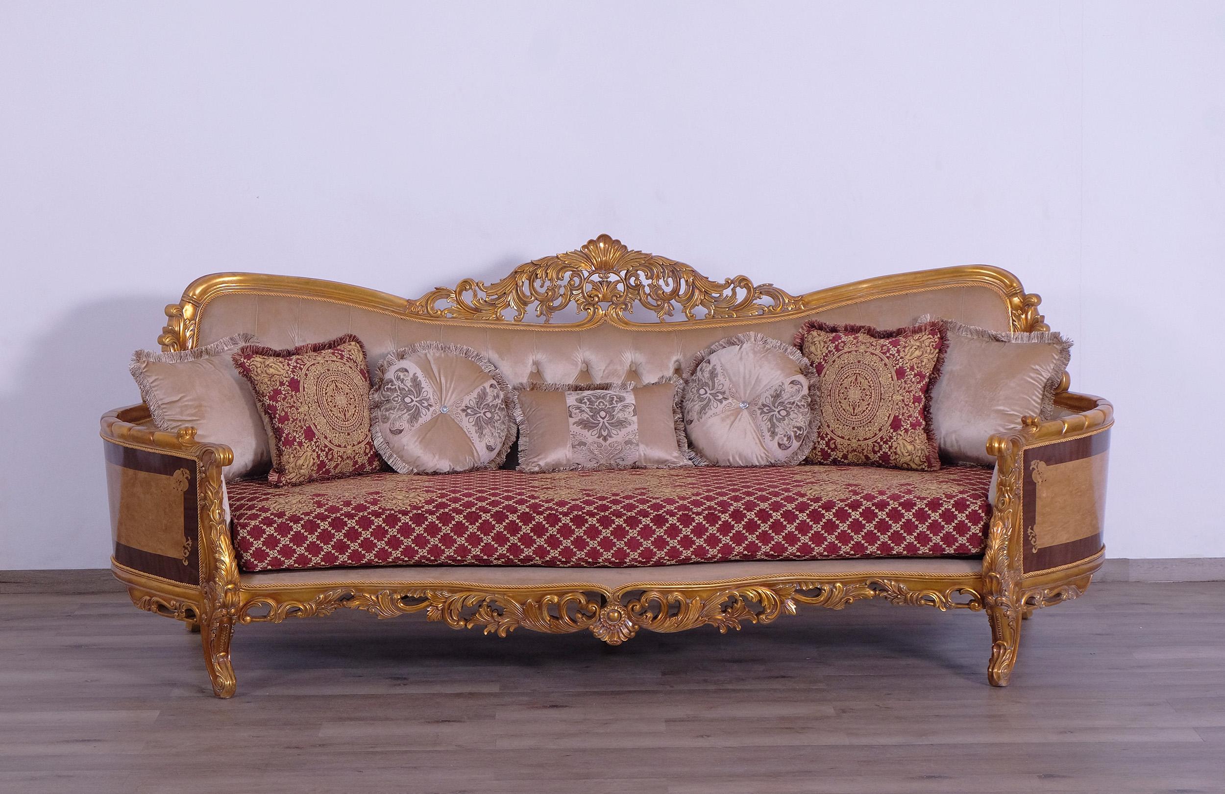 

    
31058-Set-2 Luxury Sand Red & Gold Wood Trim MODIGLIANI Sofa Set 2 Pcs EUROPEAN FURNITURE
