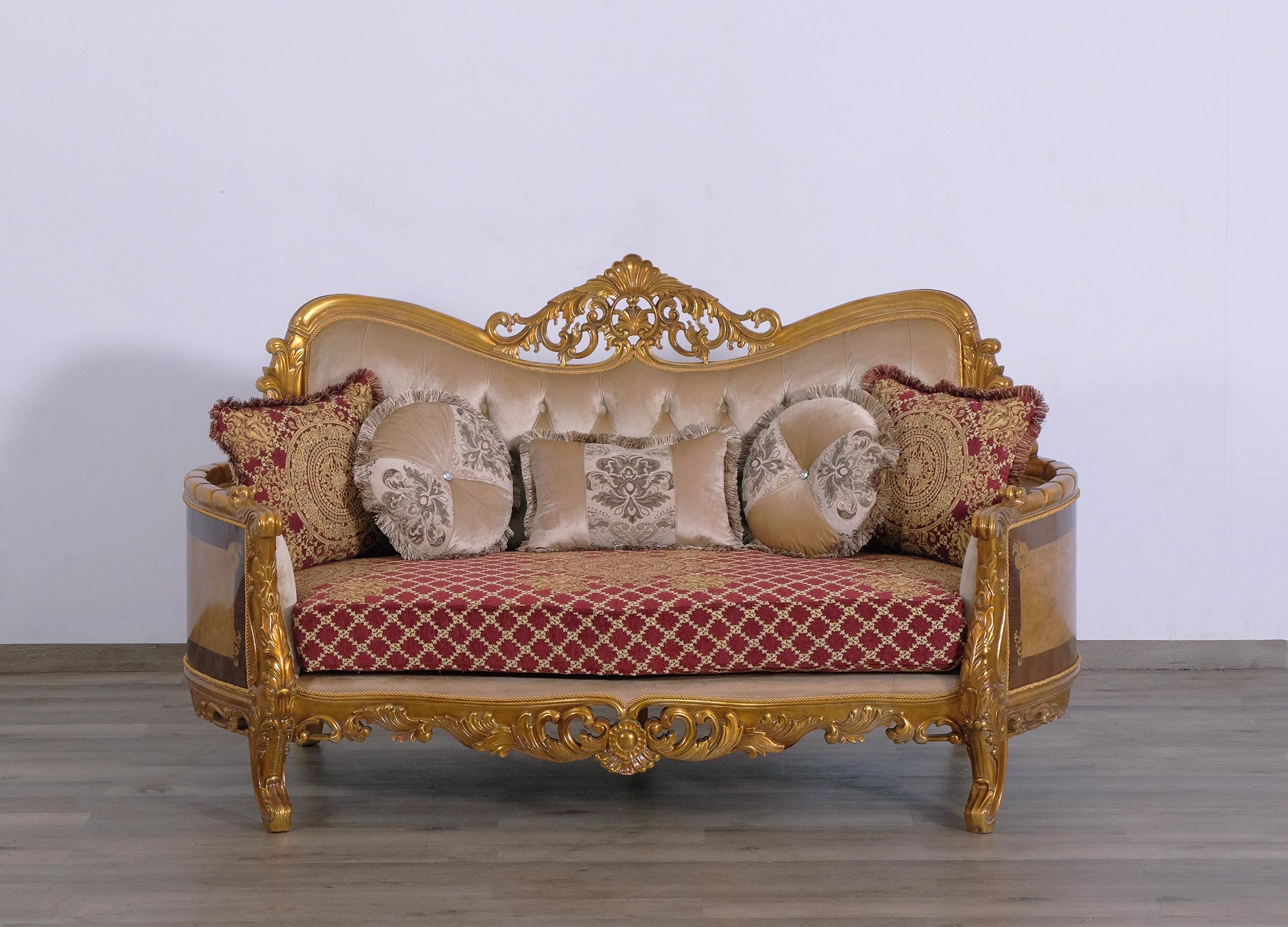

        
663701291988Luxury Sand Red & Gold Wood Trim MODIGLIANI Sofa Set 2 Pcs EUROPEAN FURNITURE
