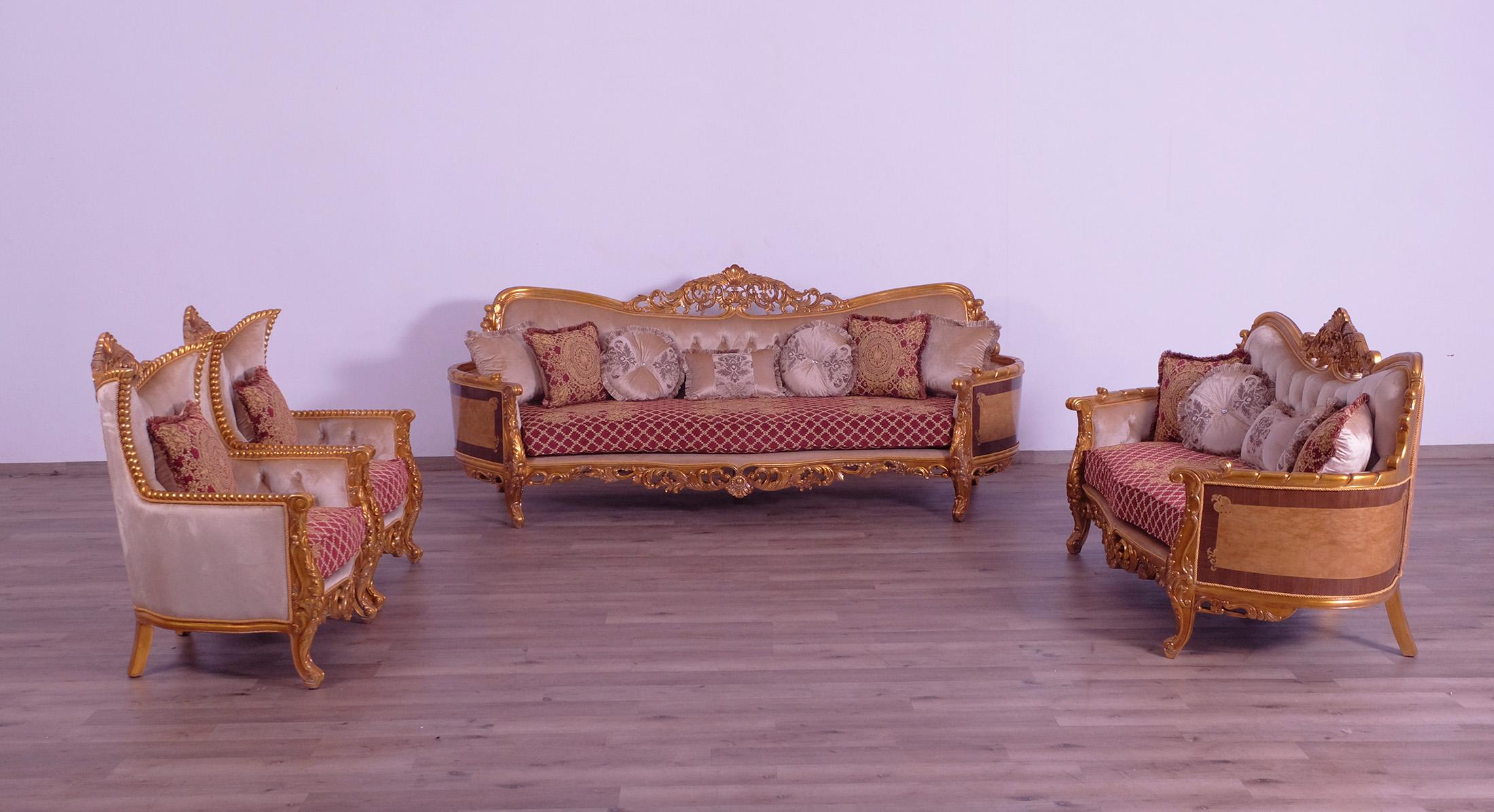 

        
EUROPEAN FURNITURE MODIGLIANI Sofa Set Red/Gold Fabric 663701291988
