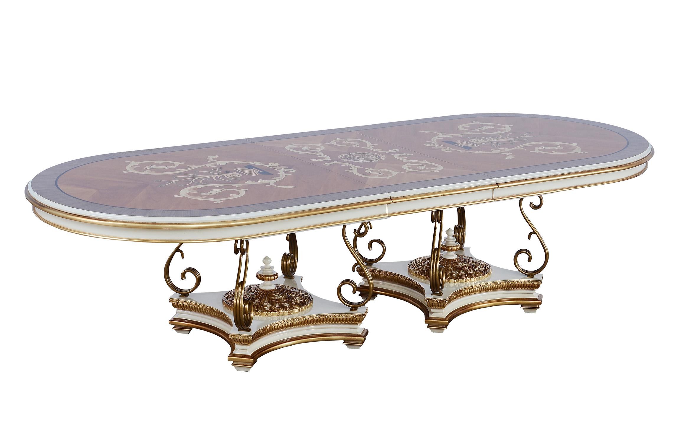 Classic, Traditional Oval Table VALENTINA 51959-DT in Beige 