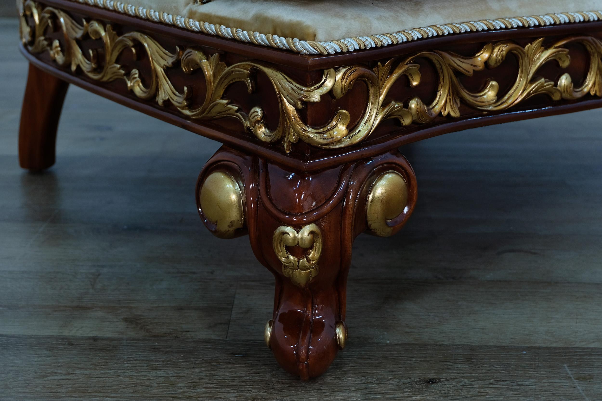 

    
40019-C Luxury Walnut & Gold Wood Trim FANTASIA Chair EUROPEAN FURNITURE Traditional
