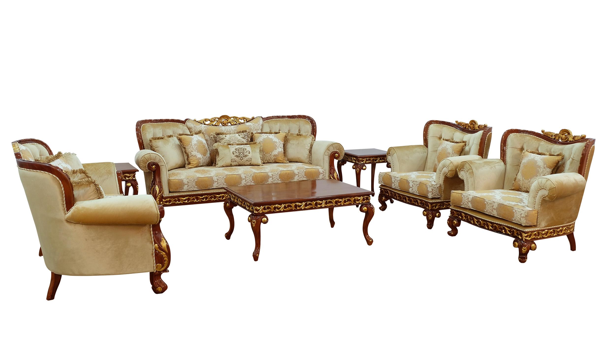 

    
 Photo  Luxury Walnut & Gold Wood Trim FANTASIA Chair Set 2Pcs EUROPEAN FURNITURE Classic
