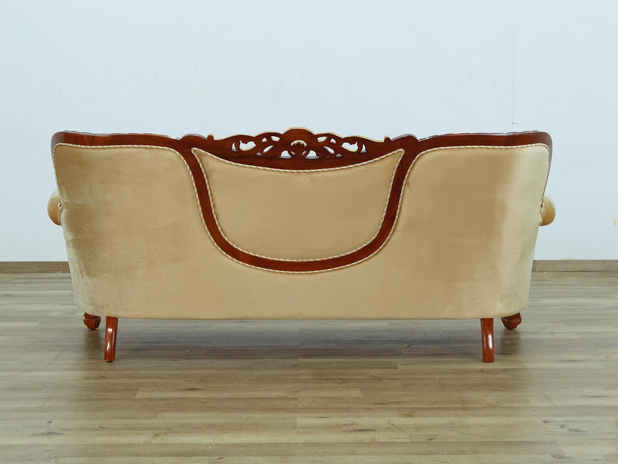 

    
40019-Set-2 Luxury Walnut & Gold Wood Trim FANTASIA Sofa Set 2Pcs EUROPEAN FURNITURE Classic
