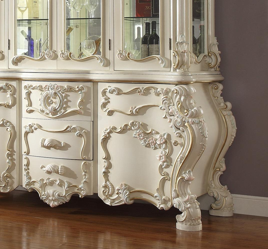 

    
Luxury Glossy White China Carved Wood Traditional Homey Design HD-8089
