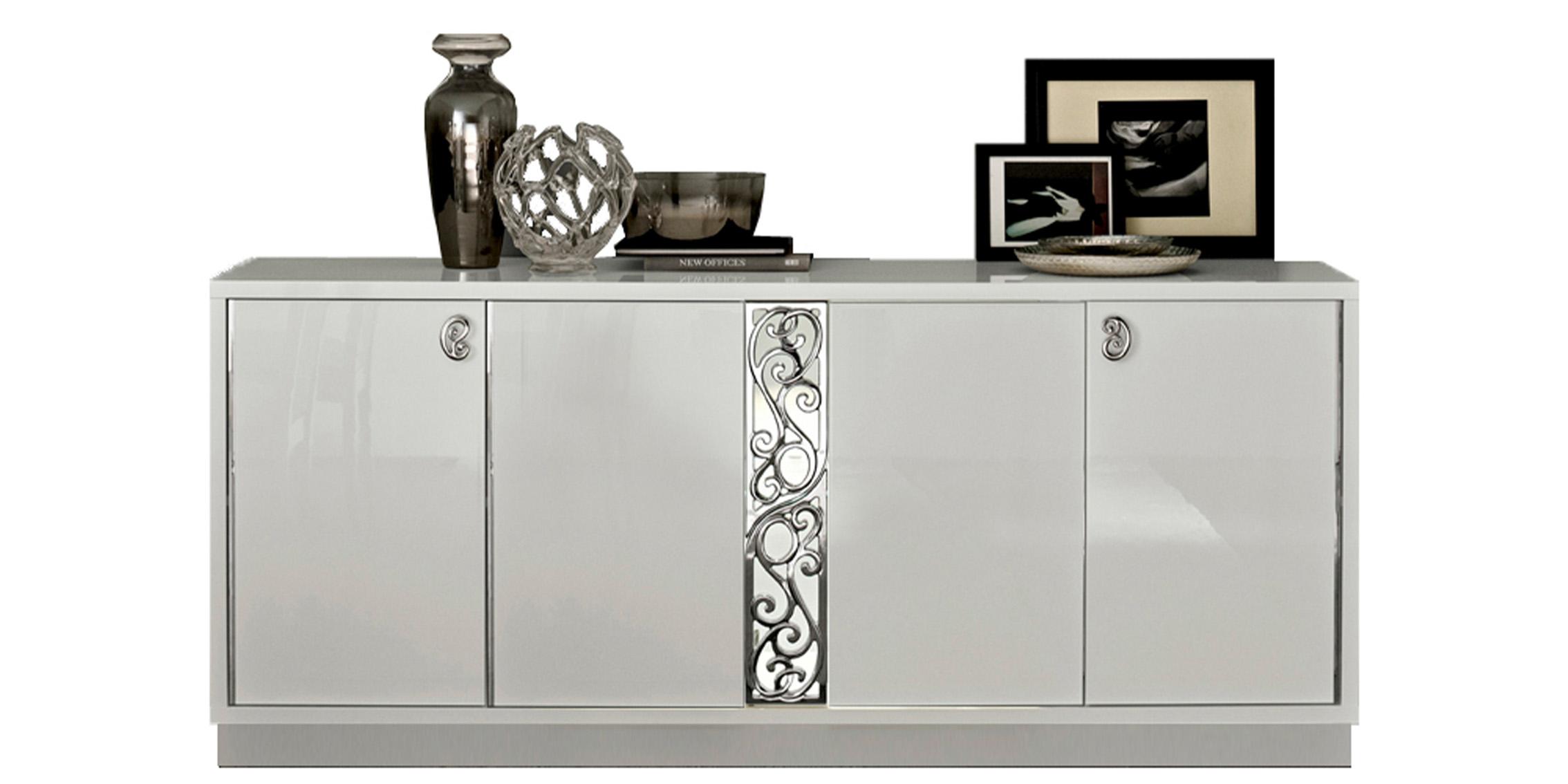 

    
Luxury White High Gloss Lacquer 4-Door Buffet ROMA ESF Modern MADE IN ITALY
