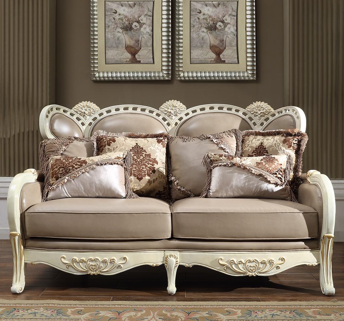 

    
Homey Design Furniture HD-90 Sofa Set White/Tan/Gold HD-90-SSET3
