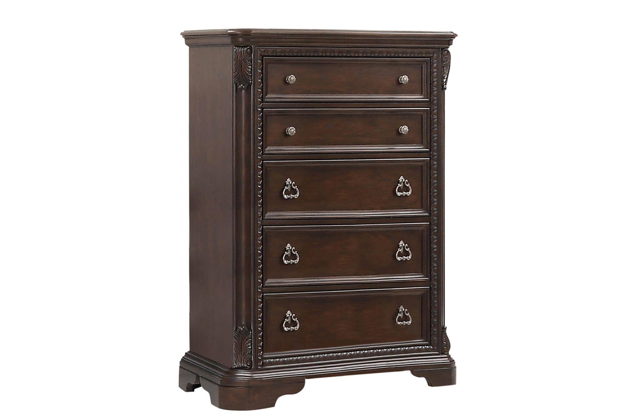 

    
Mahogany 5-Drawer Chest COVENTRY 1988-150 Bernards Classic Traditional
