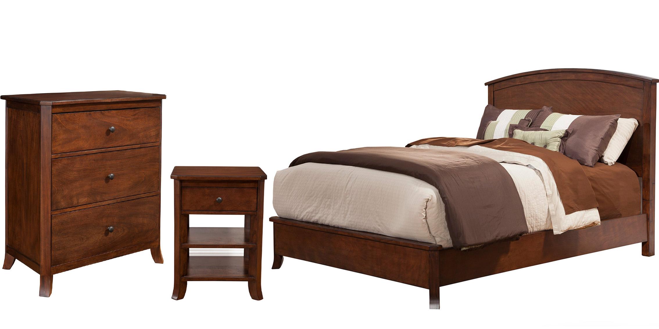 Classic, Traditional Panel Bedroom Set BAKER 977-07CK-Set-3 in Mahogany 