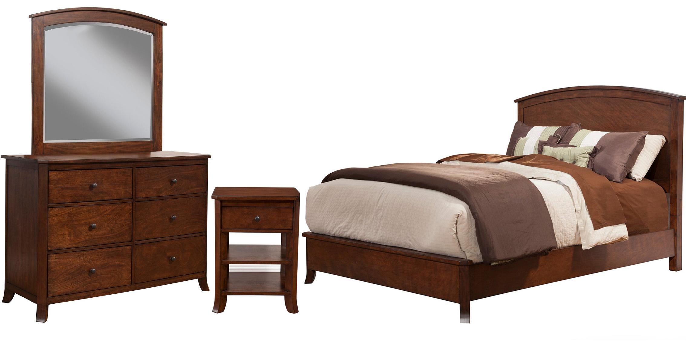 Classic, Traditional Panel Bedroom Set BAKER 977-07CK-Set-4 in Mahogany 