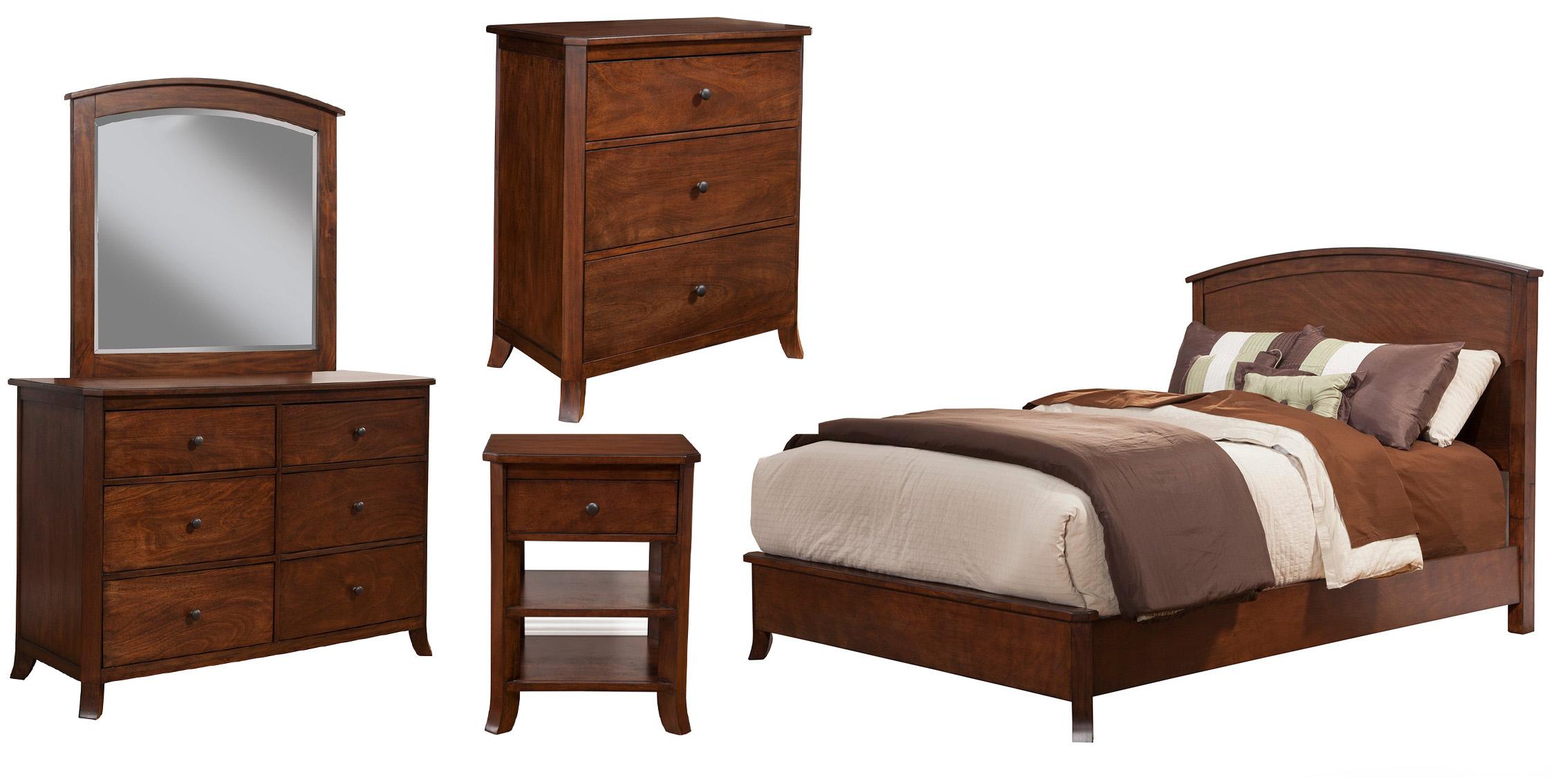 Classic, Traditional Panel Bedroom Set BAKER 977-07CK-Set-5 in Mahogany 