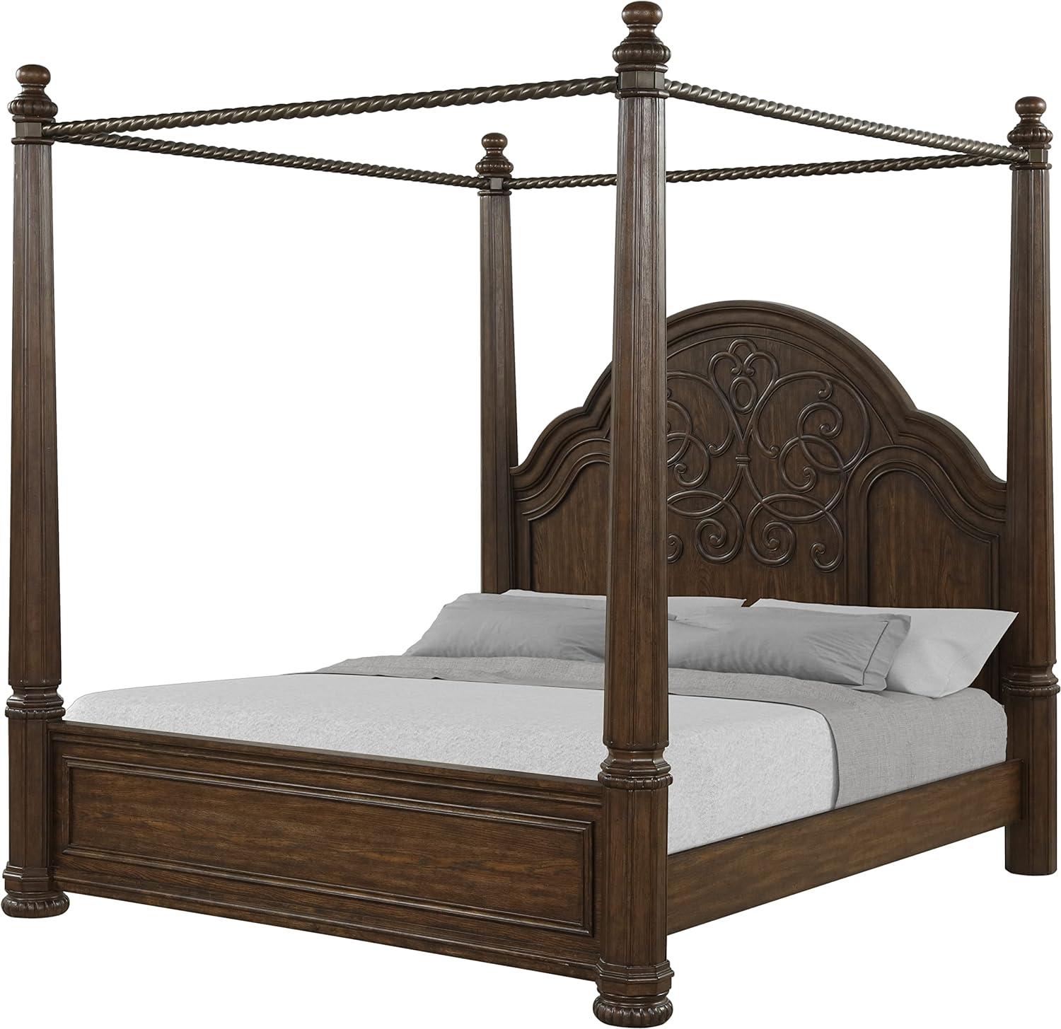 

    
Royal Mahogany Canopy Queen Bed TUSCANY 321-108 Bernards Traditional

