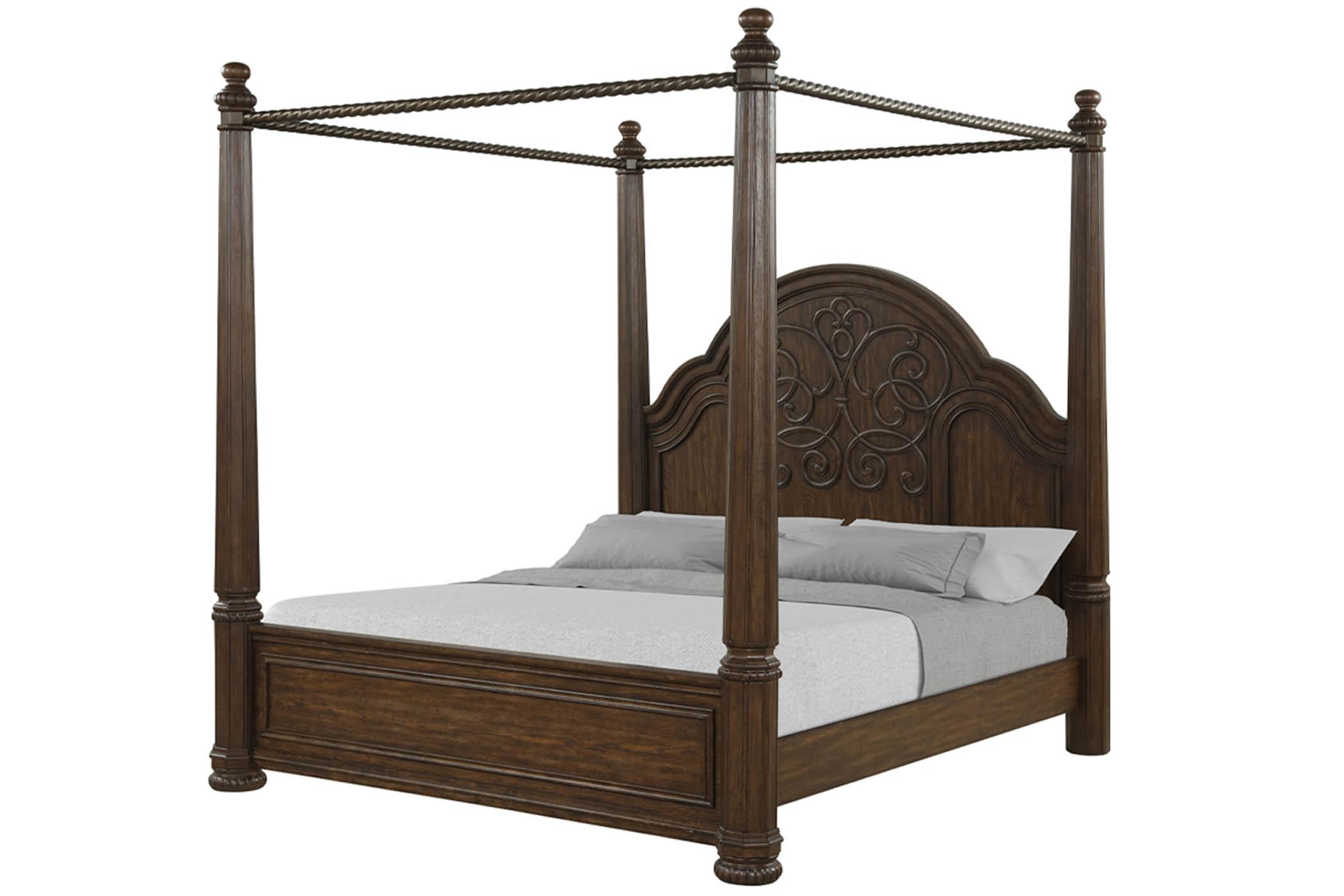 

    
Royal Mahogany Canopy King Bed Set 3Pcs TUSCANY 321-113 Bernards Traditional
