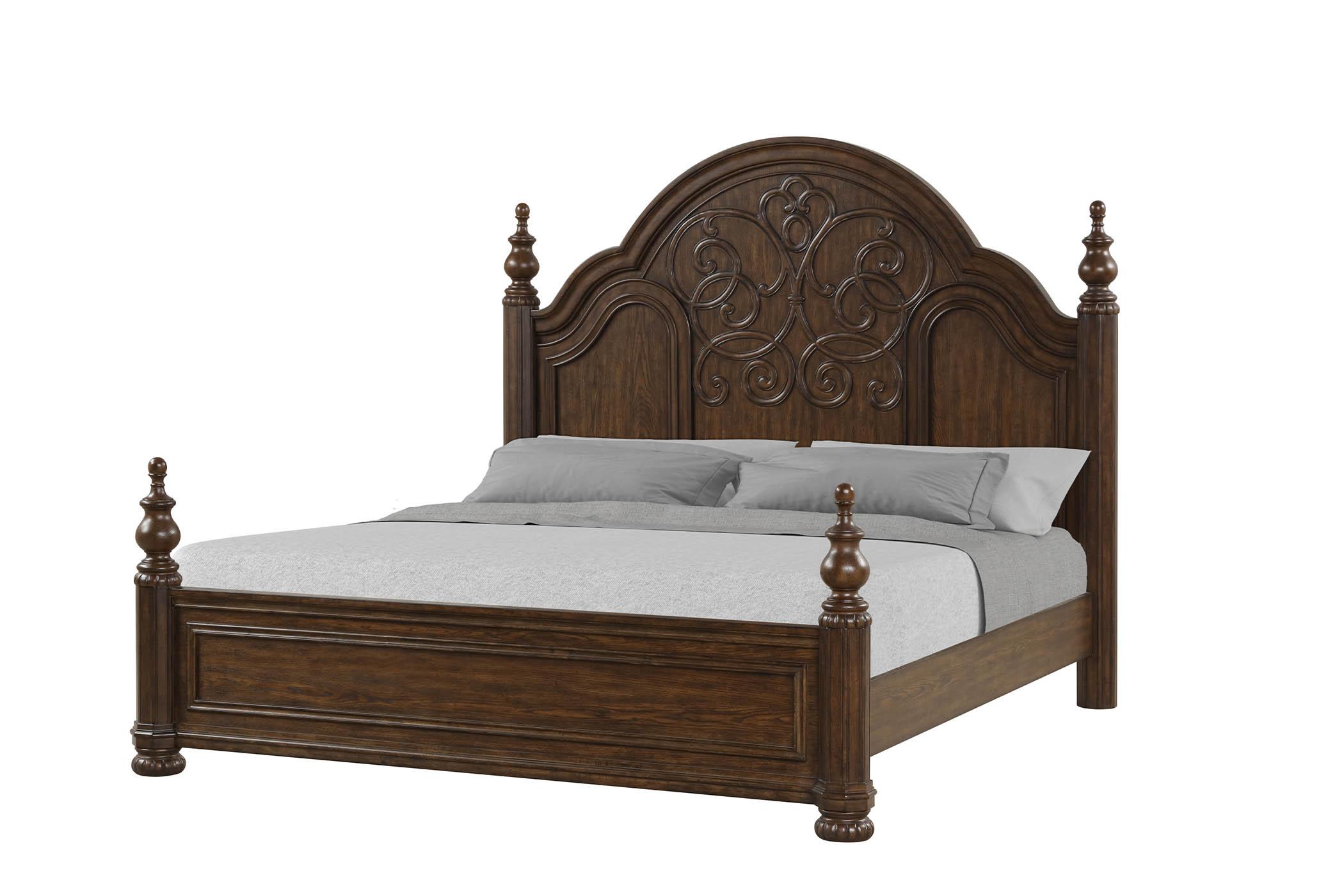 

    
Royal Mahogany Poster Queen Bed Set 3Pcs TUSCANY 321-105 Bernards Traditional
