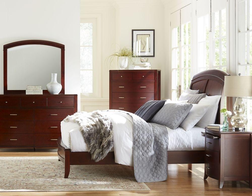 

    
 Shop  Mahogany Finish Sleigh Queen Bedroom Set 5Pcs w/Chest BRIGHTON by Modus Furniture
