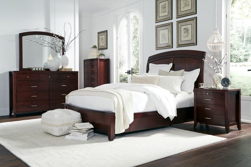 

    
Mahogany Finish Storage Queen Bedroom Set 5Pcs w/Chest BRIGHTON by Modus Furniture
