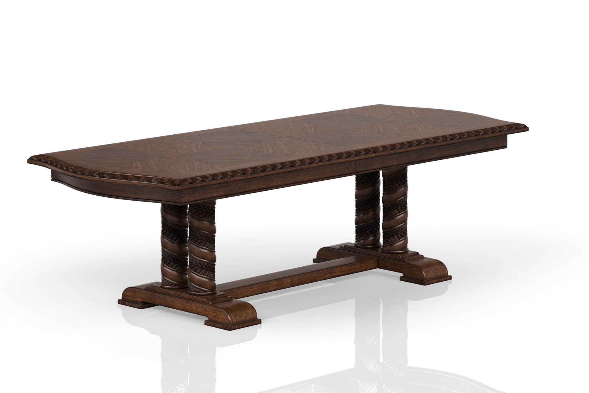 

    
Mahogany Wood Trestle Dining Table COVENTRY 1988 - 501 Bernards Traditional
