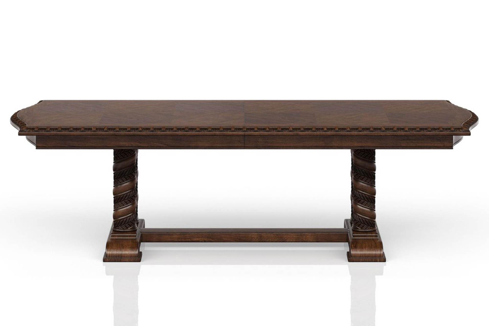 

    
Mahogany Wood Trestle Dining Table COVENTRY 1988 - 501 Bernards Traditional
