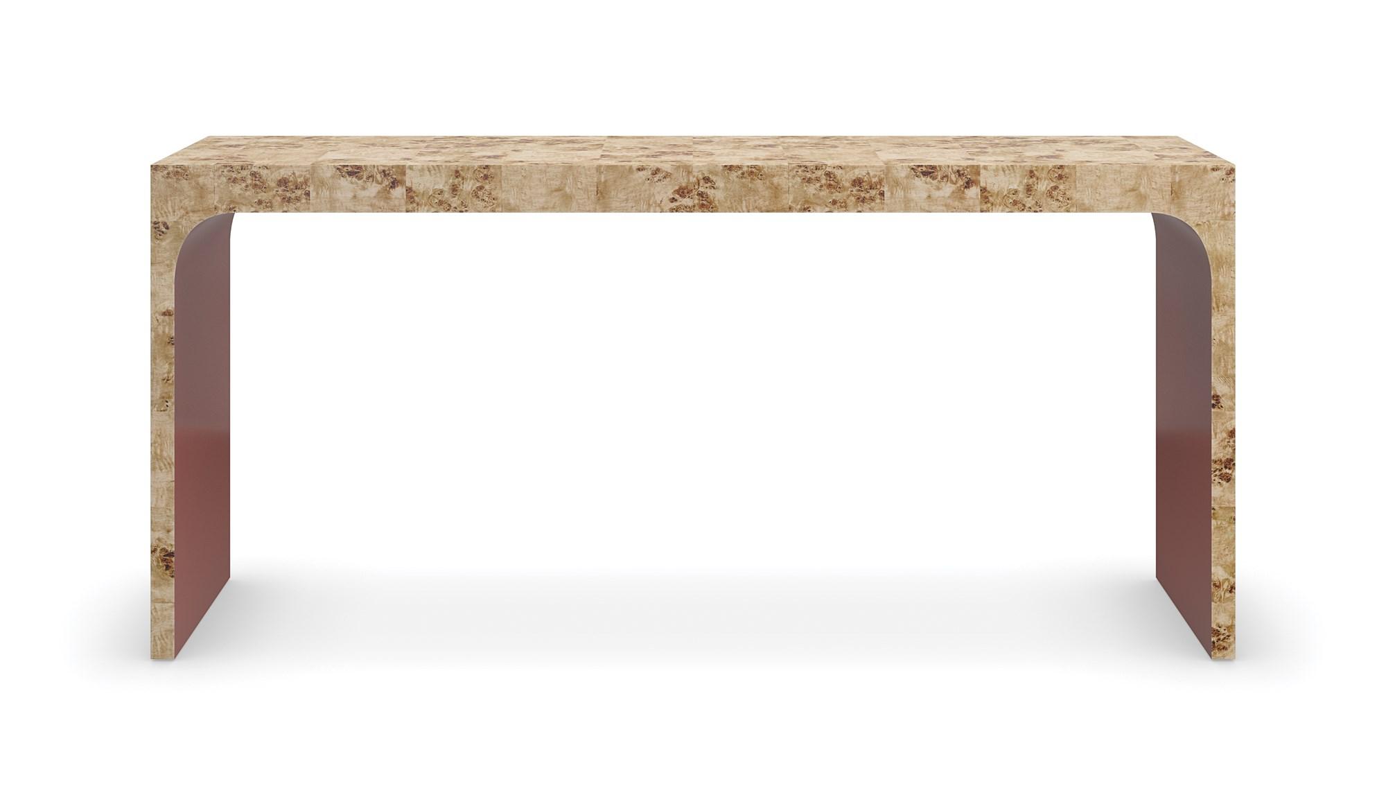 

    
Mappa Burl & Rouge Red Finish Console Table CABARET by Caracole
