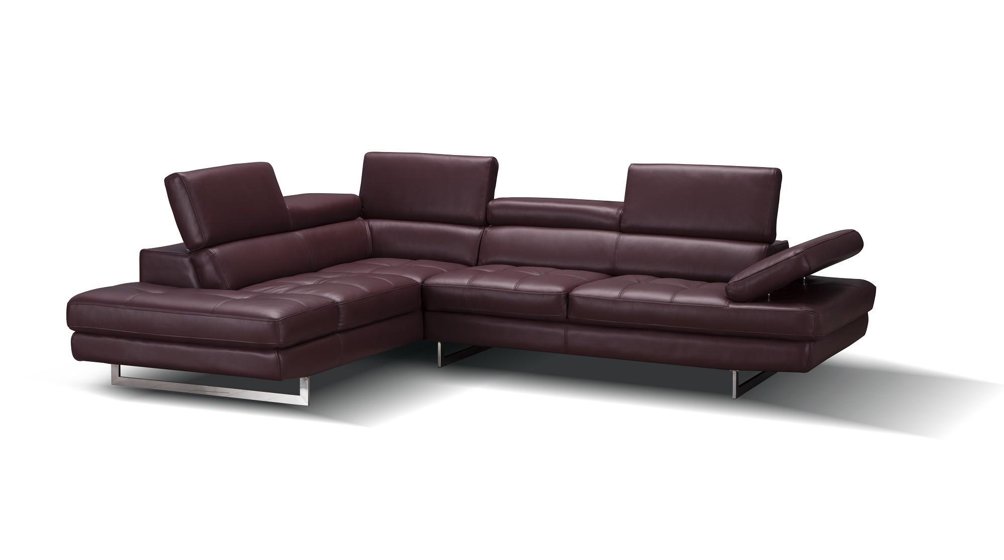 

    
Maroon Full Top Grain Leather Italian Sectional Sofa LHC Modern J&M A761

