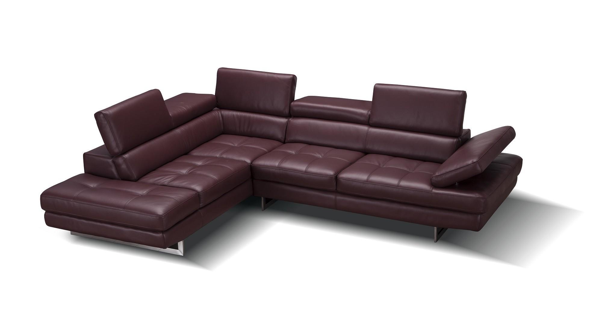 

    
Maroon Full Top Grain Leather Italian Sectional Sofa LHC Modern J&M A761
