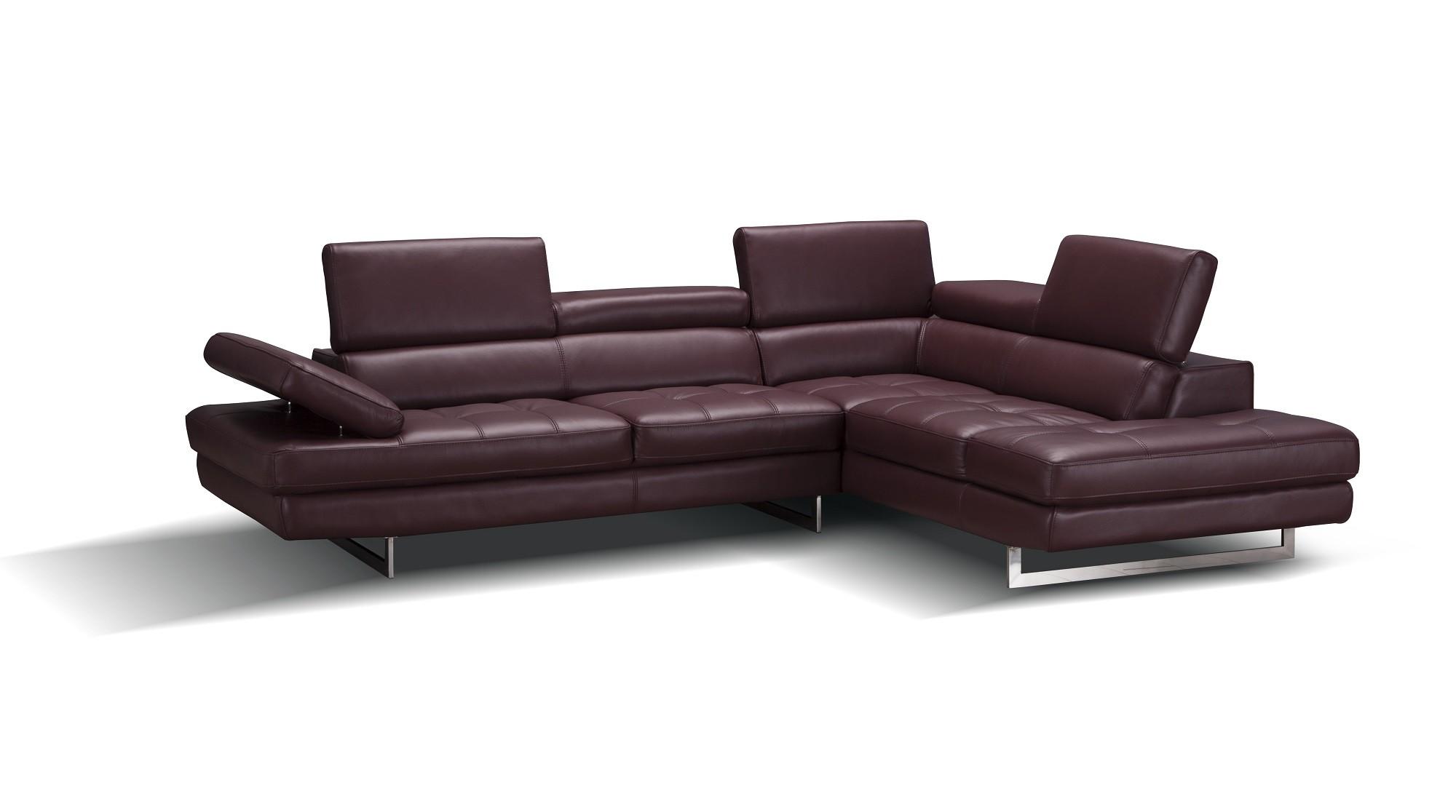 

    
Maroon Full Top Grain Leather Italian Sectional Sofa RHC Modern J&M A761
