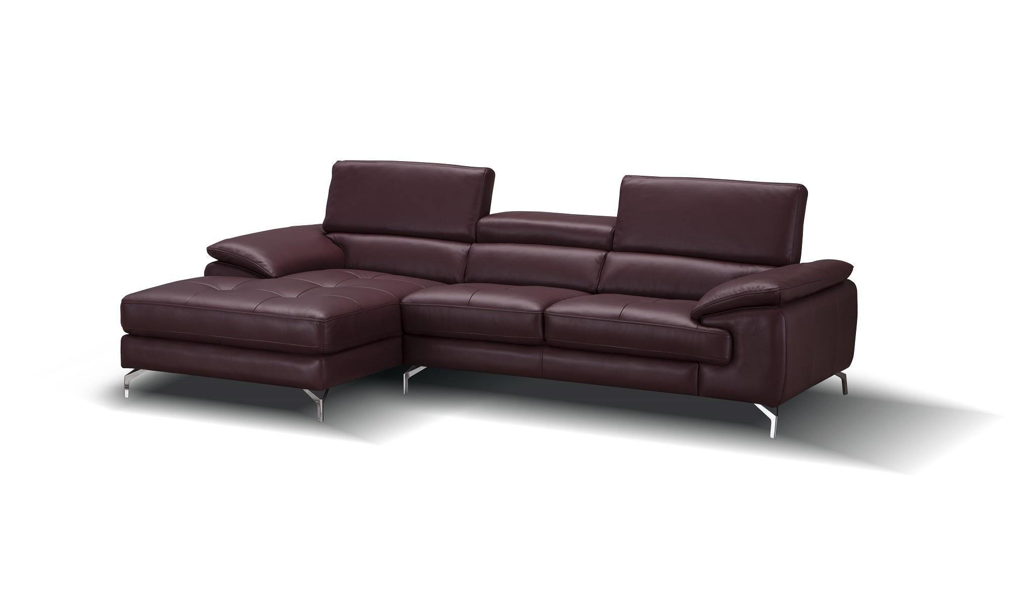 

    
Maroon Full Top Grain Italian Leather Sectional Sofa RHC Contemporary J&M A973b
