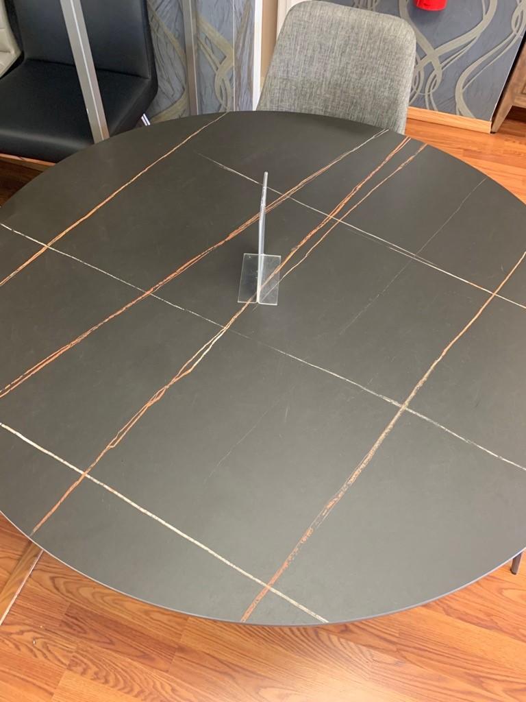 

    
9088DININGTABLE Mat Black Marble like Ceramic Table 9088 ESF Contemporary Modern Made in Italy
