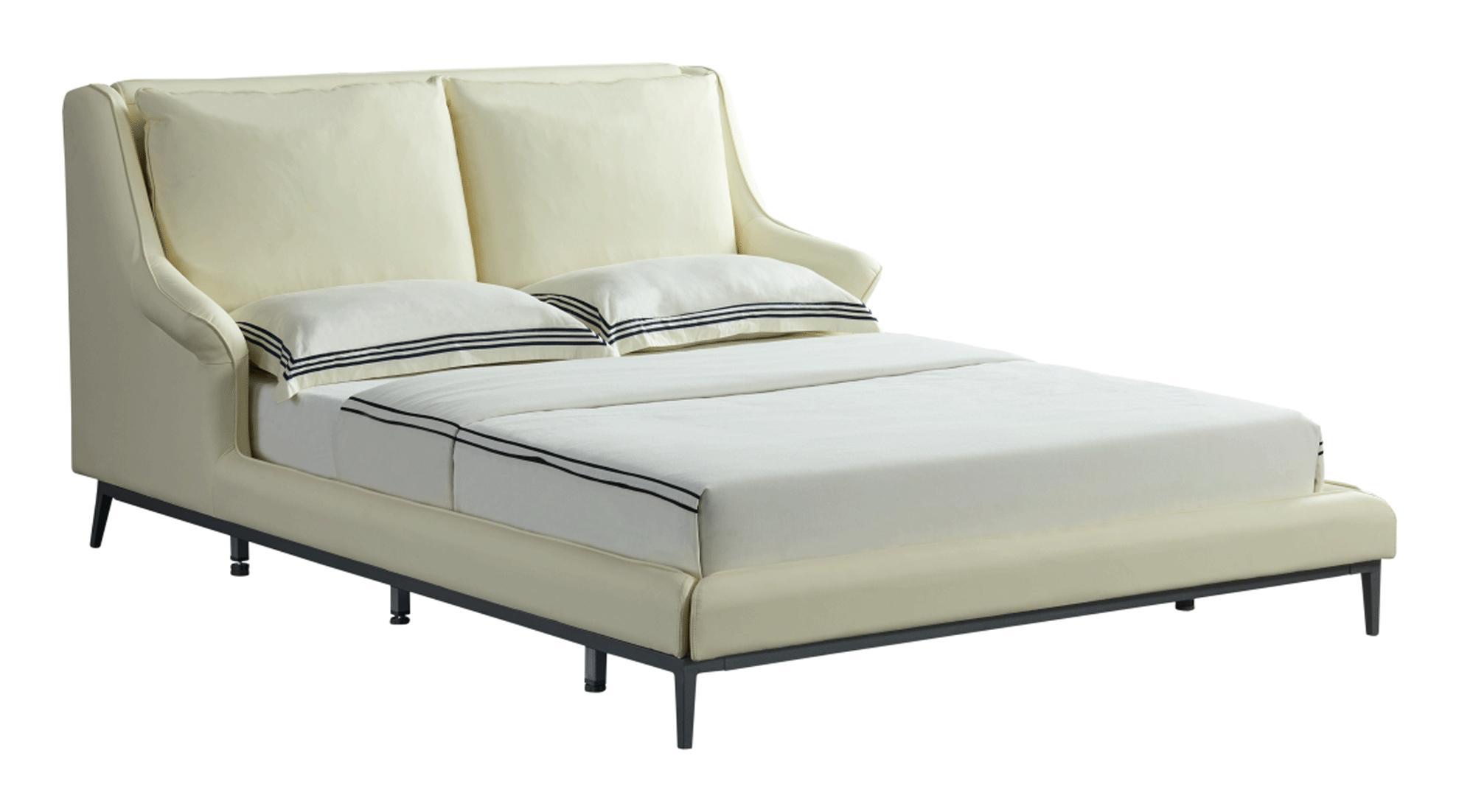

    
6089KSBED Mat White Top-grain Leather King Bed MADE IN ITALY Contemporary ESF 6089
