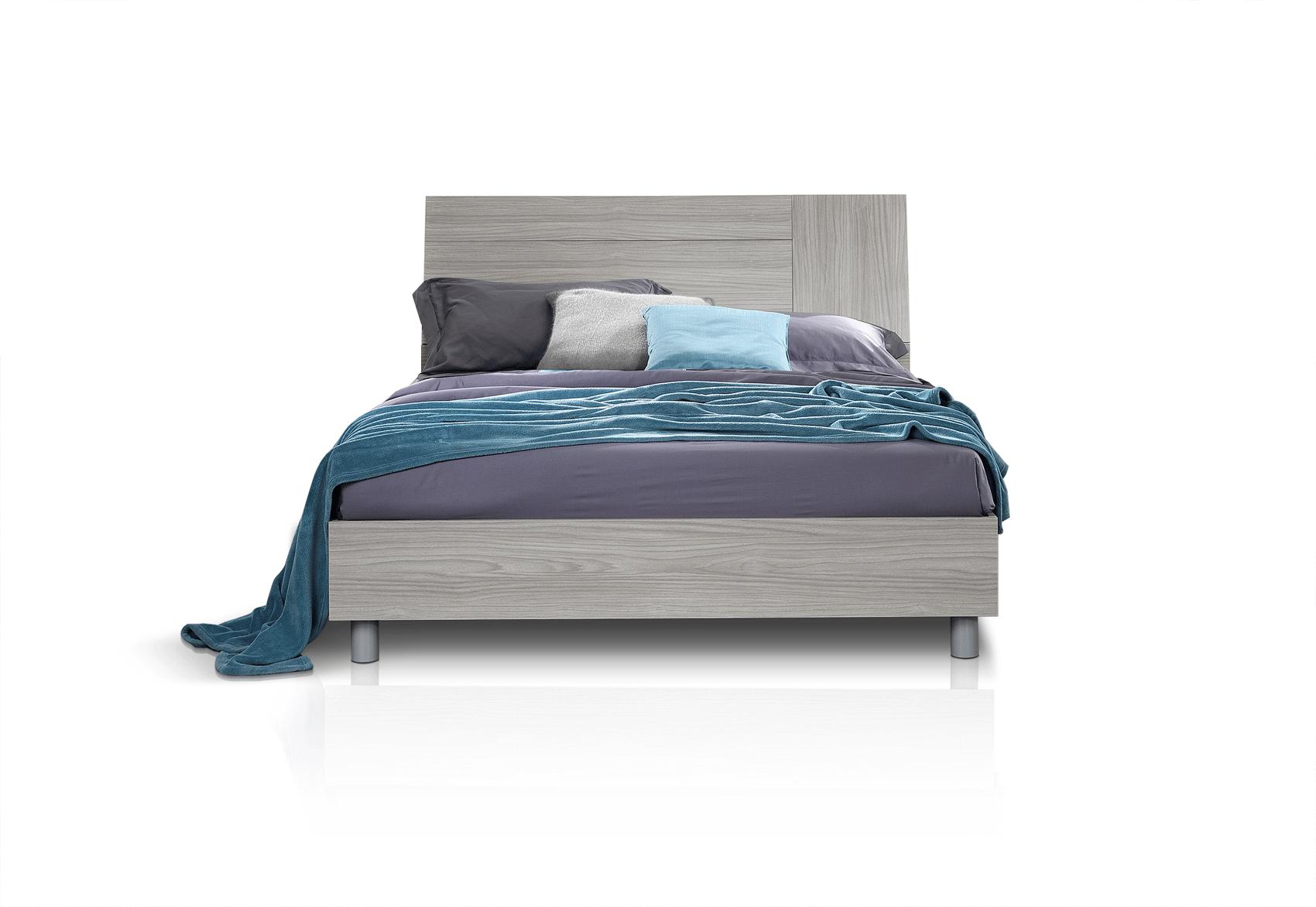 Contemporary, Modern Platform Bed LINOSAQS LINOSAQS in Silver, Gray 