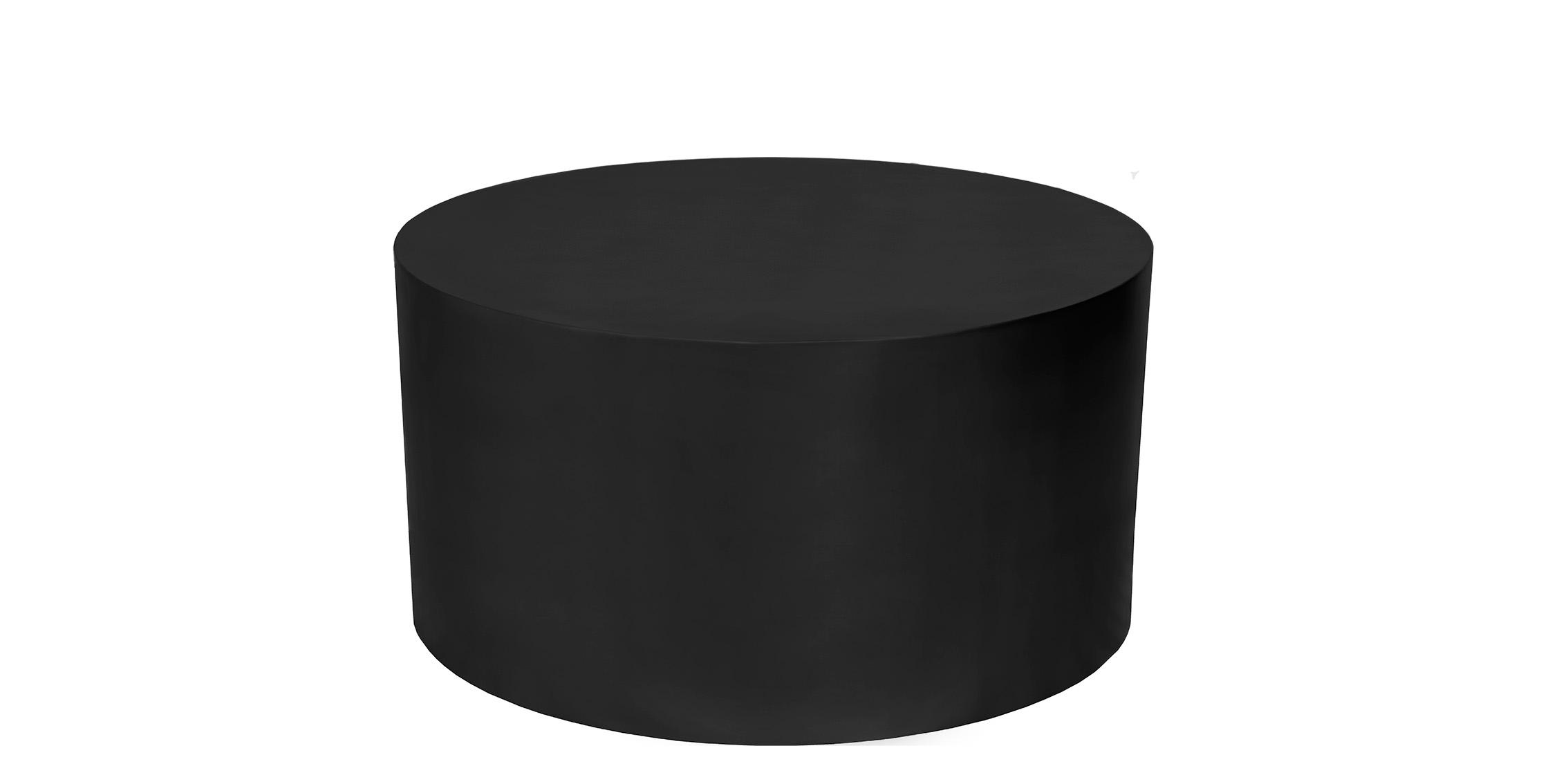 

    
Matte Black Metal Round Coffee Table CYLINDER 295-CT Meridian Modern
