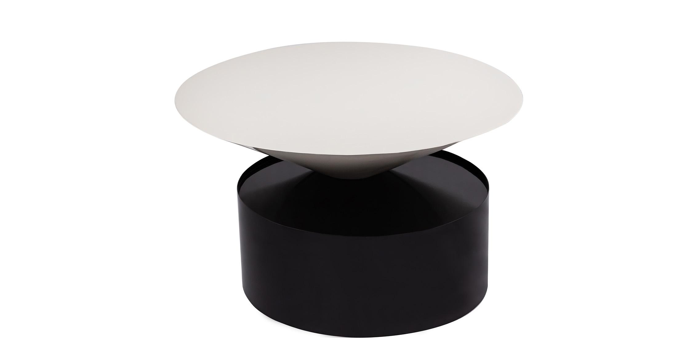 

    
 Order  Matte Black & White Metal Coffee Table Set 2Pcs DAMON 266-C Meridian Modern
