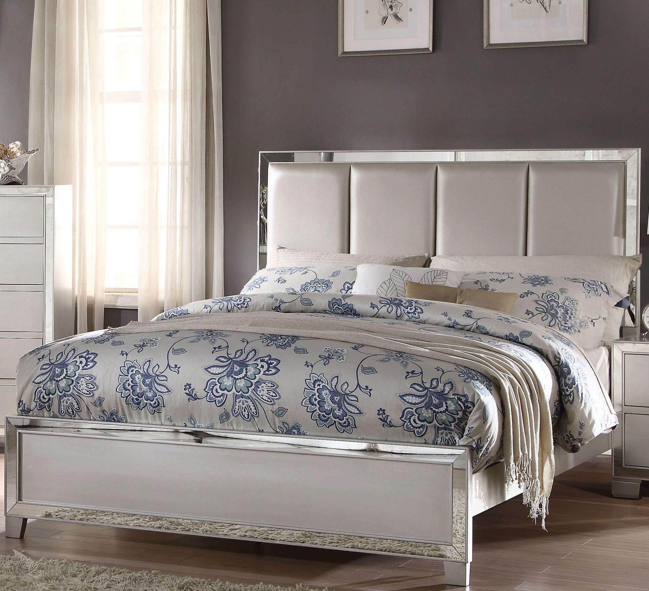 

                    
Acme Furniture Voeville II Q Bed Panel Bedroom Set Platinum Polyurethane Purchase 
