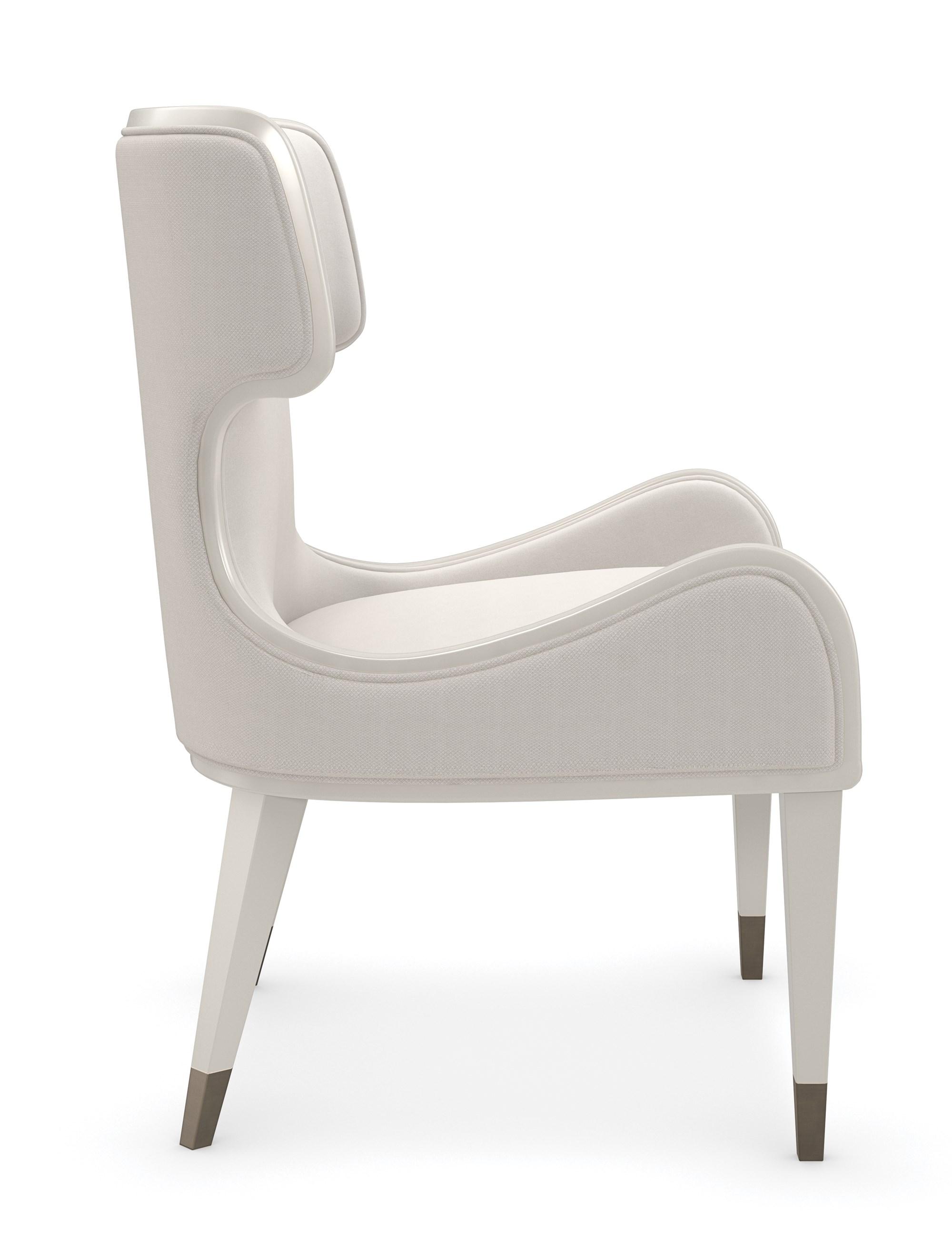 

    
Matte Pearl Finish VALENTINA UPH ARM CHAIR Set 2Pcs by Caracole
