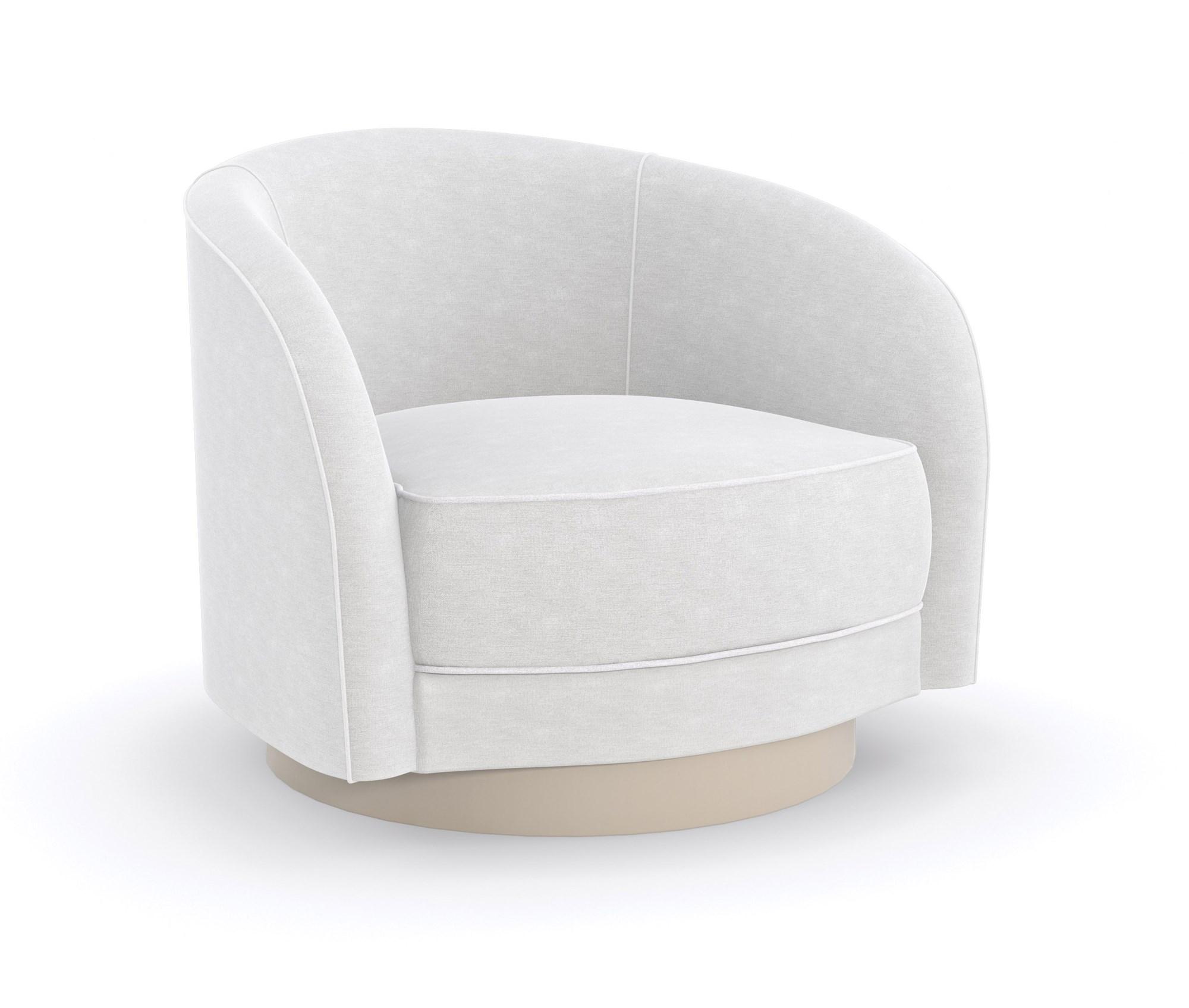 

    
Matte Pearl Finish Contemporary Accent Chair AHEAD OF THE CURVE by Caracole
