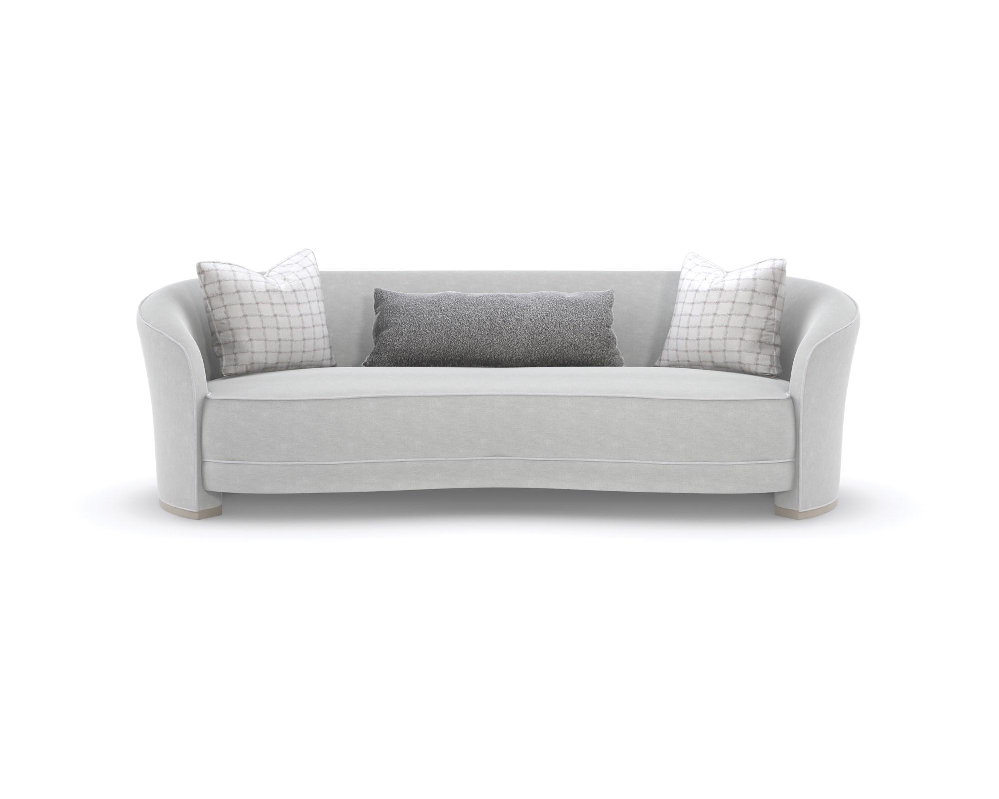 

    
Matte Pearl Micro-Chenille Performance Fabric Sofa AHEAD OF THE CURVE by Caracole
