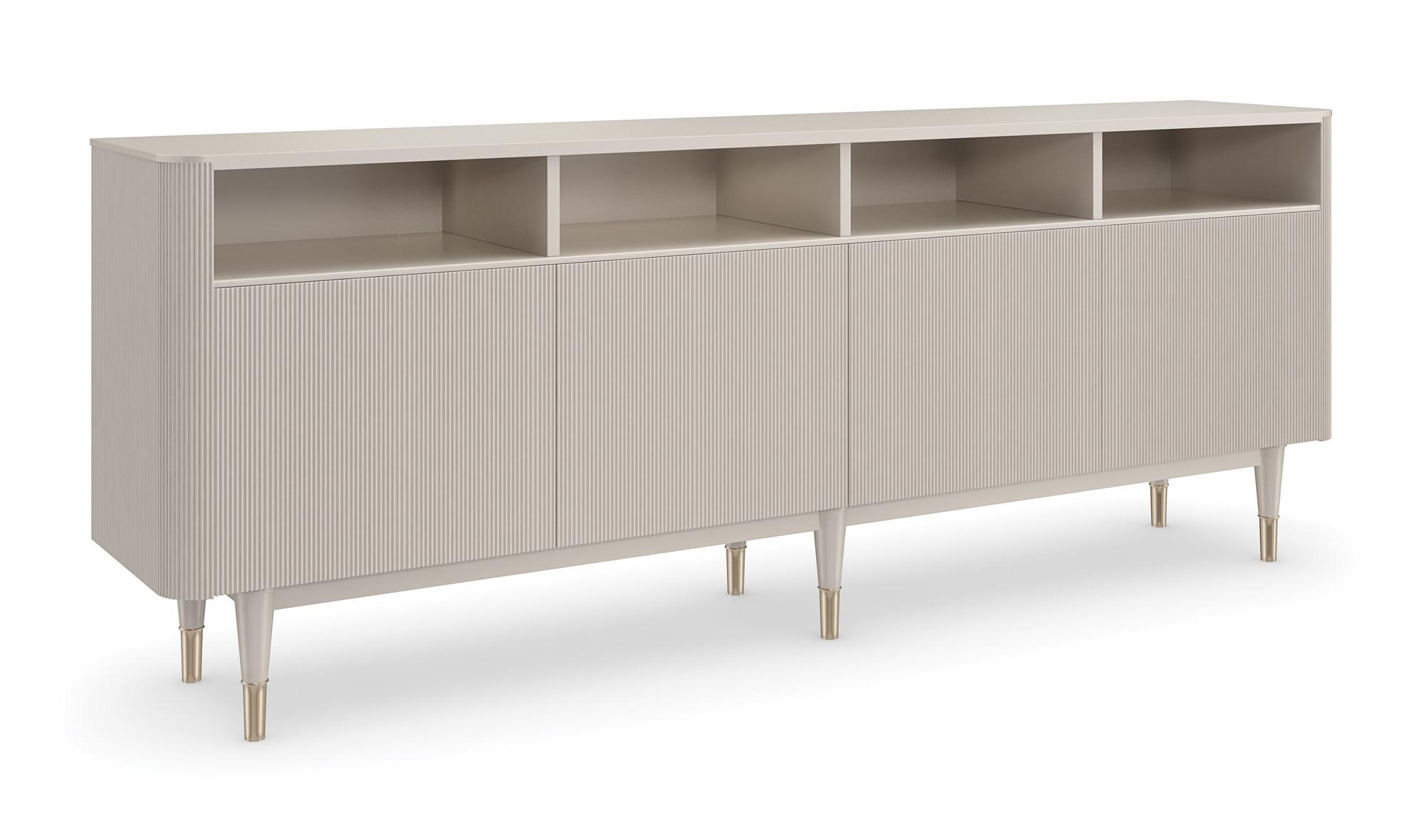 

    
Matte Pearl & Whisper of Gold Finish Cabinet LOVE LINES by Caracole
