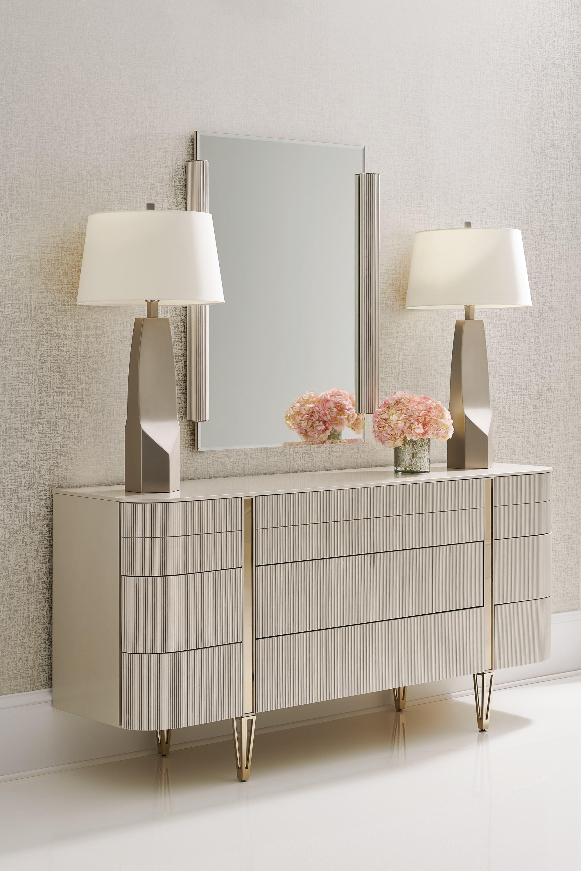 Contemporary Dresser LOVE AT FIRST SIGHT CLA-019-031 in Pearl, Gold 