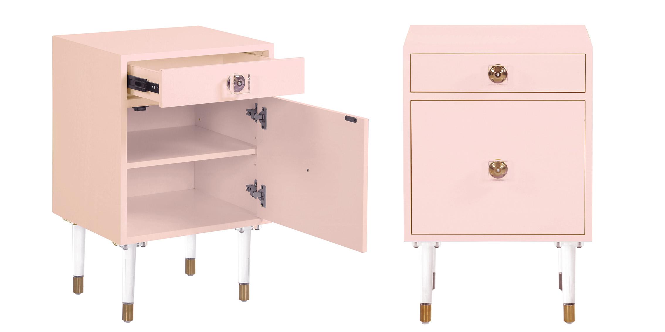 Contemporary, Modern Nightstand Set LIA 831 831-Set-2 in Pink 