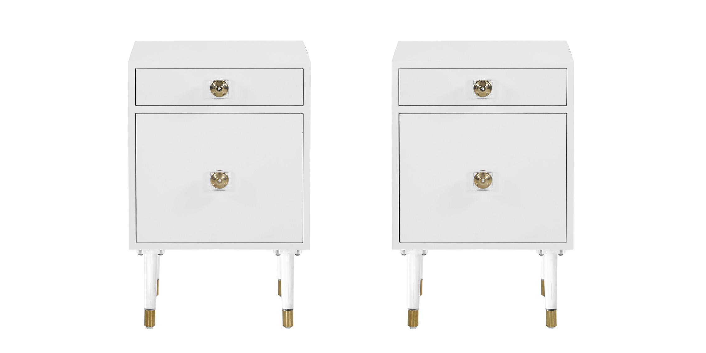Contemporary, Modern Nightstand Set LIA 830 830-Set-2 in White 