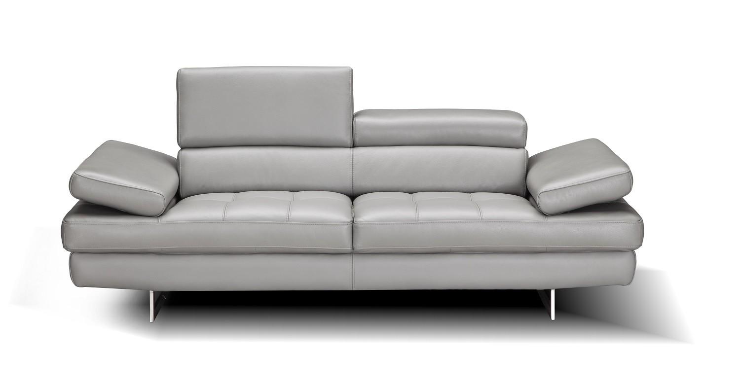 Contemporary Loveseat Maxwell Maxwell Loveseat in Gray Leather