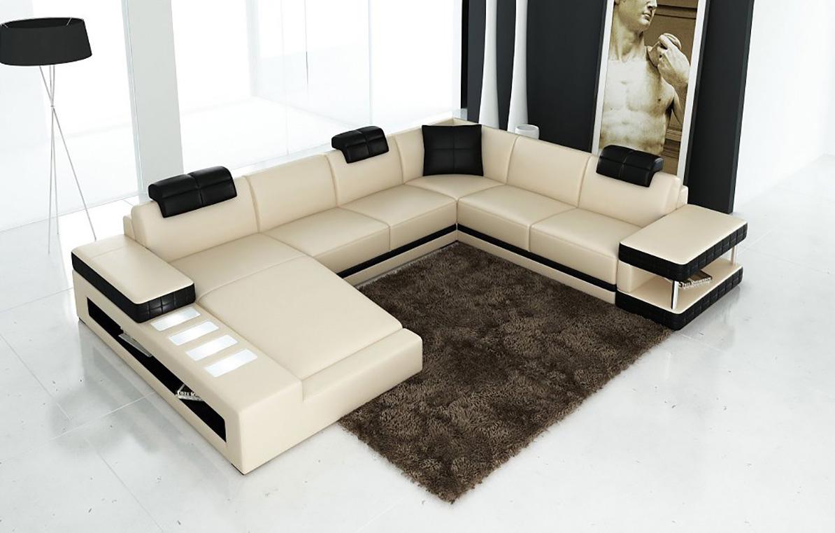 

    
Maxwest 622 BB Modern Beige & Brown Top Grain Leather 4Pcs Sectional
