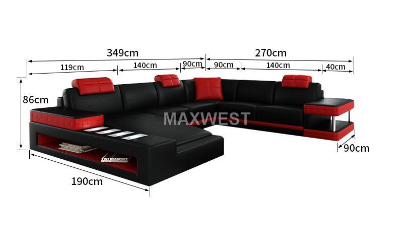 

                    
Maxwest 622 BR Sectional Sofa Black / Red Bonded Leather Purchase 
