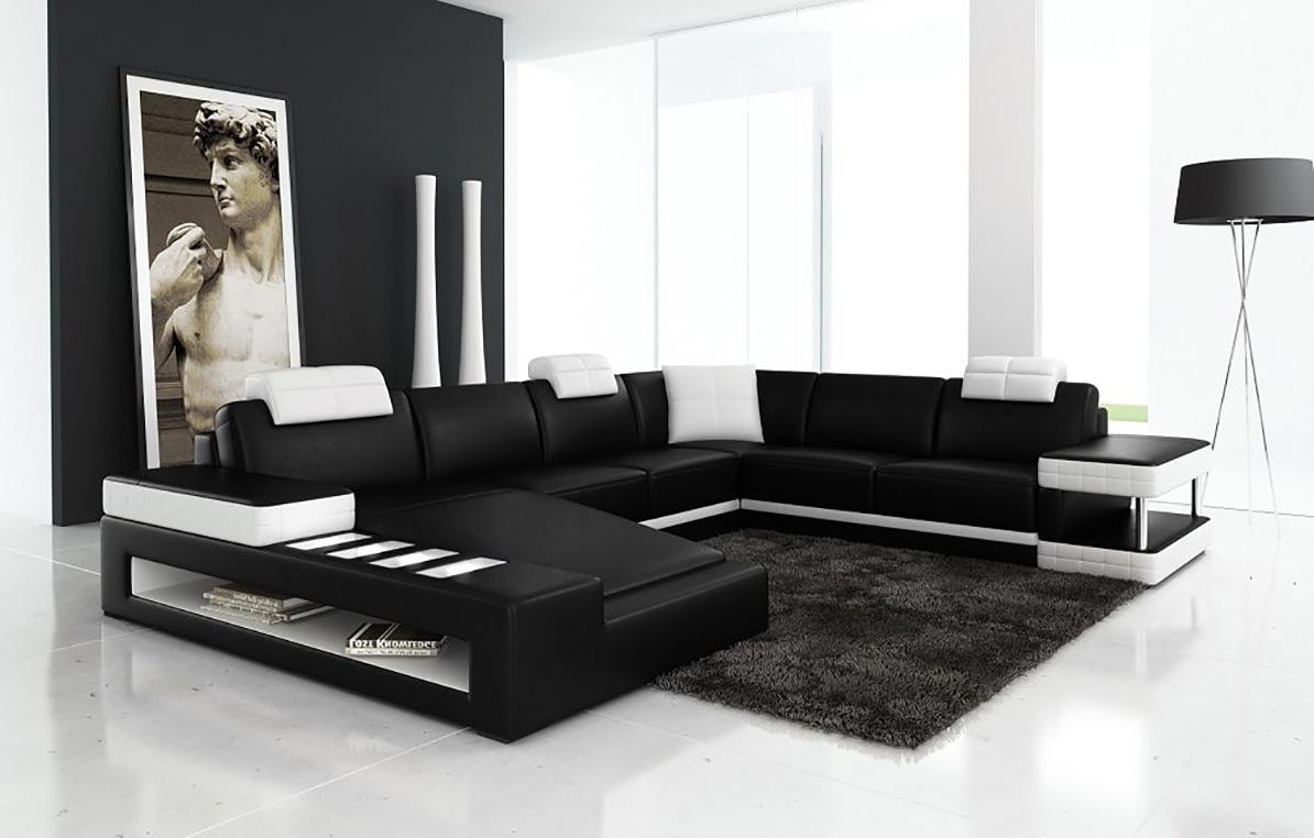 

    
Maxwest 622 BW Modern Black & White Bonded Leather 4Pcs Sectional
