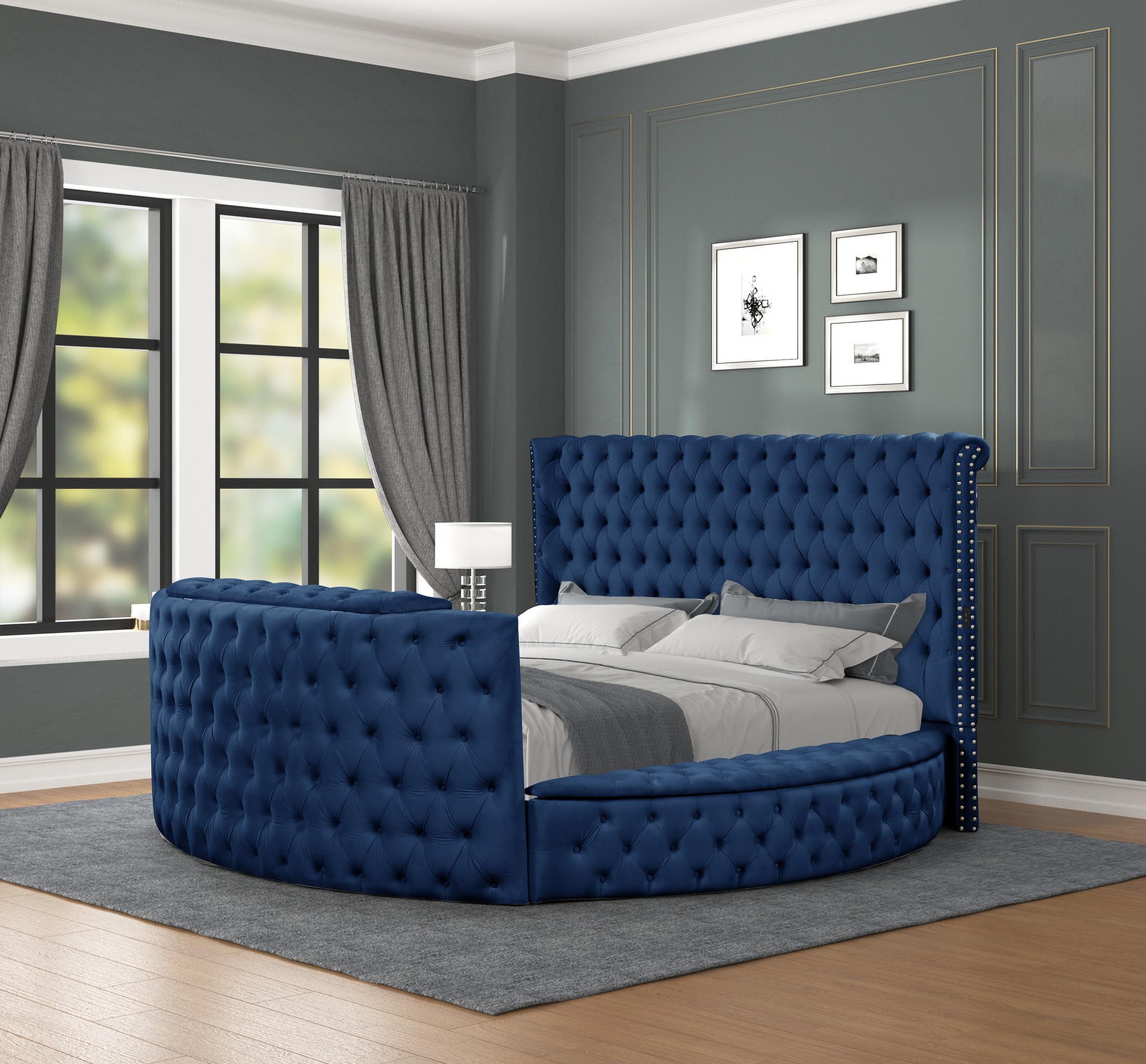 

    
Maya Queen Bed Made with Wood In Navy Galaxy Home Modern
