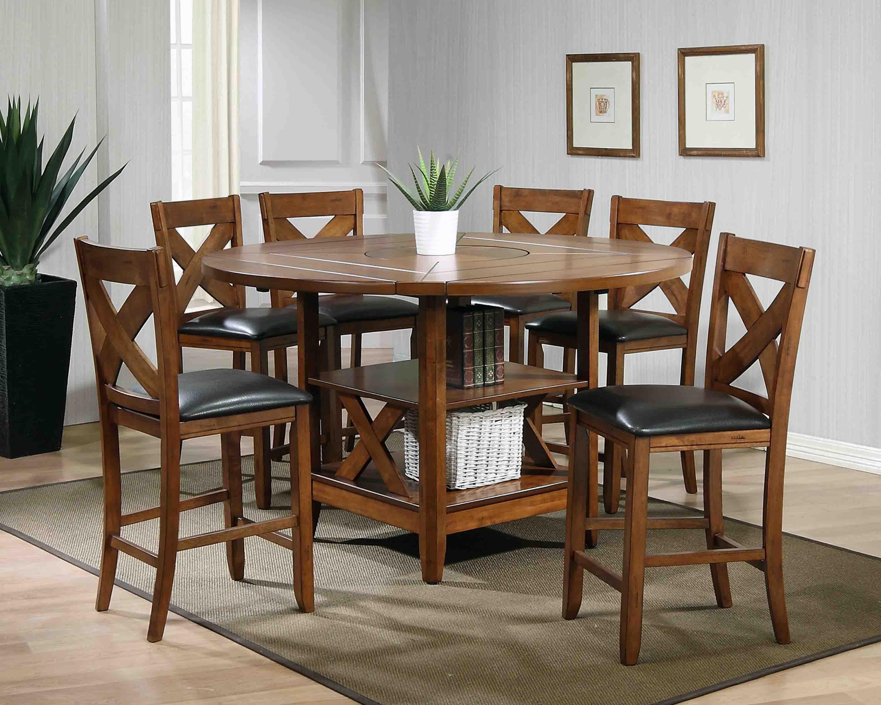 Contemporary, Transitional Dining Sets ALOD4660 ALOD4660 - Dining Set-5 in Black, Cherry Polyurethane